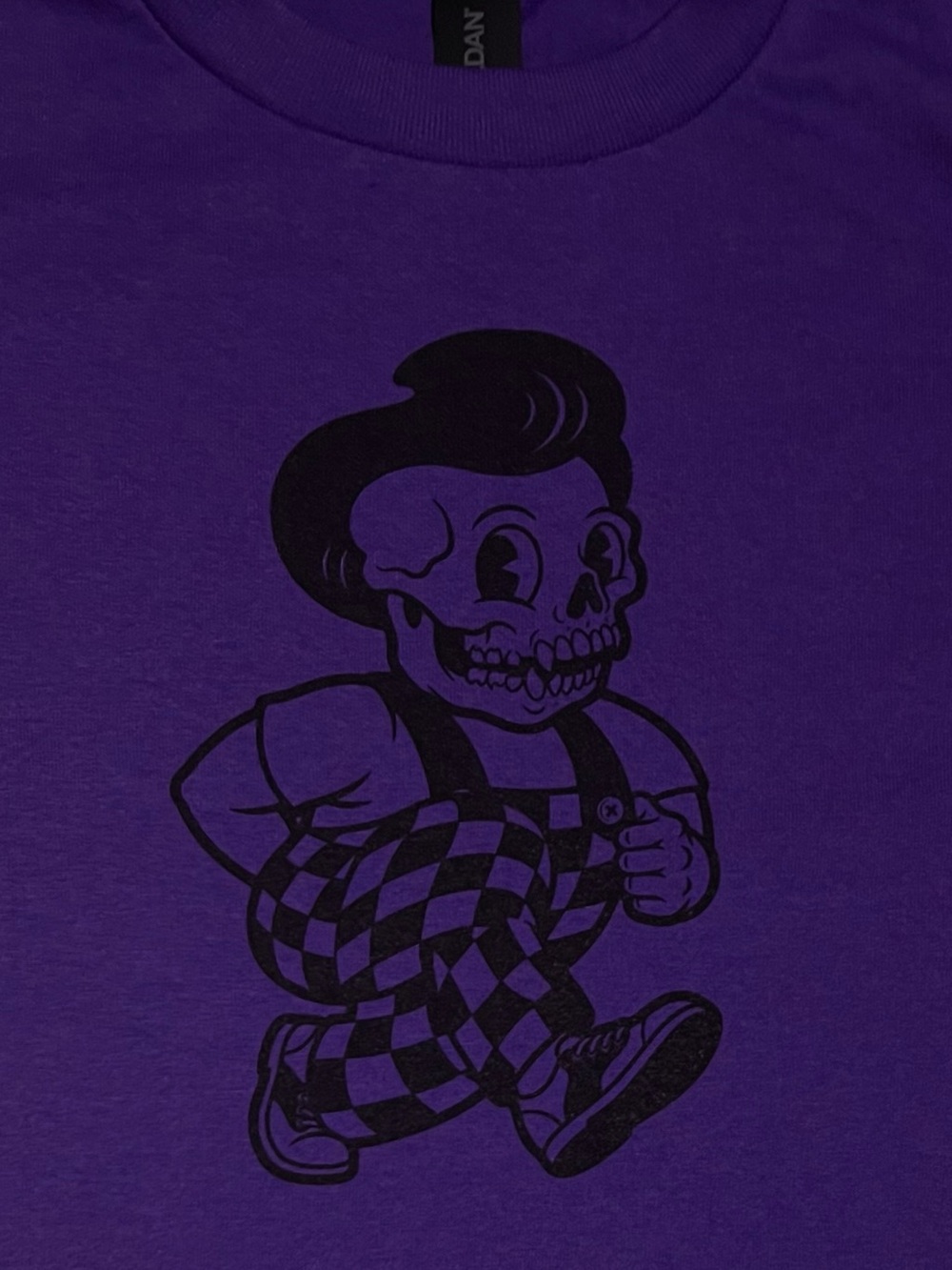 Skull Boy punk retro weird funny color lilac size small Unisex T-shirt